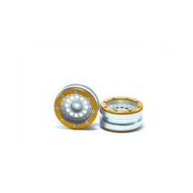 Llantas Beadlock PT-Bullet 1.9 plata y dorado | Metsafil