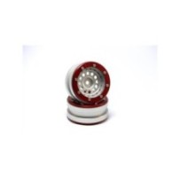 Metsafil Beadlock Wheels PT-Bullet Silver/Red 1.9 (2 pcs) MT0020SR