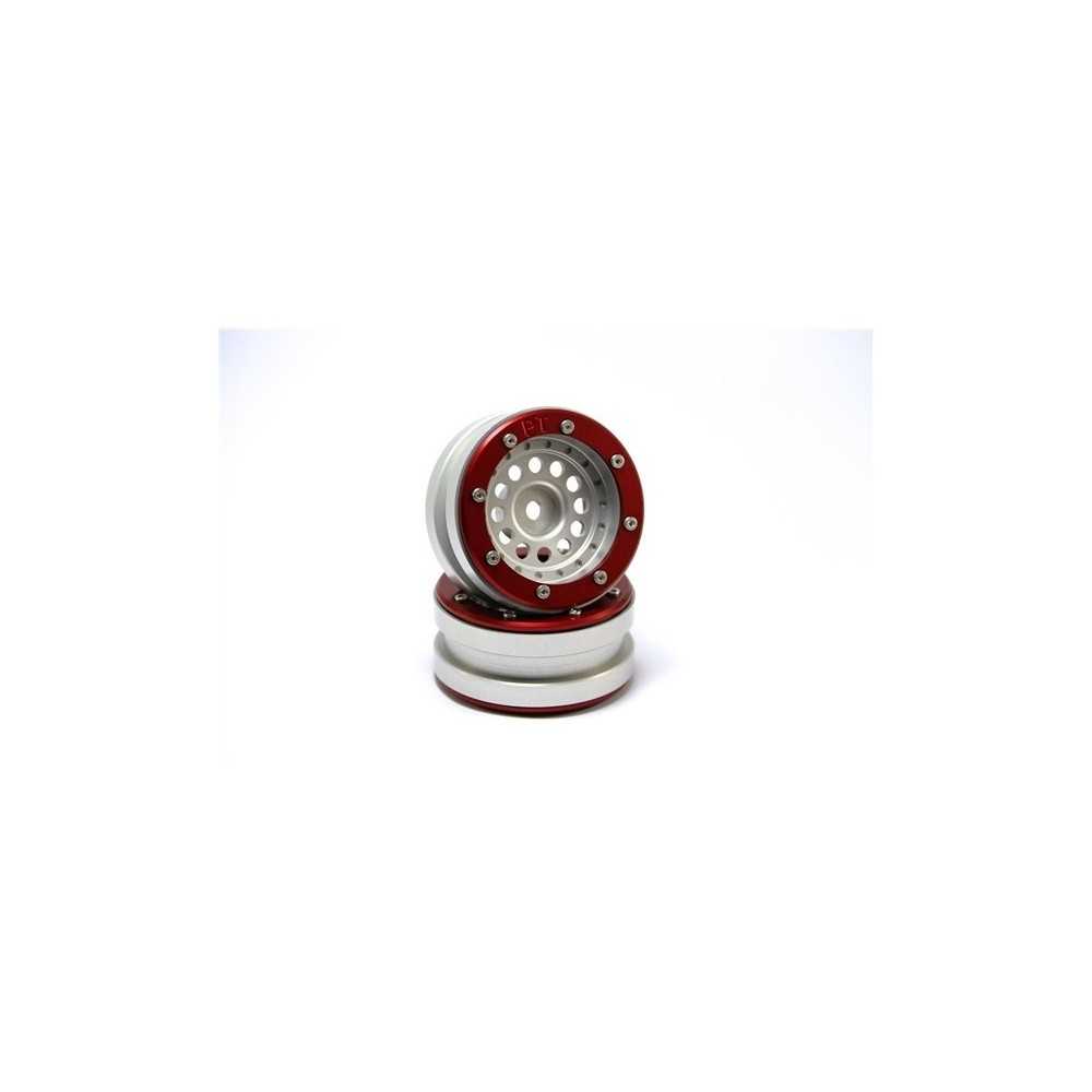 Metsafil Beadlock Wheels PT-Bullet Silver/Red 1.9 (2 pcs) MT0020SR Metsafil Beadlock Wheels PT-Bullet Silver/Red 1.9 (2 pcs) MT0020SR