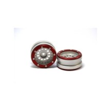 Llantas Beadlock PT-Bullet 1.9 plata y rojo | Metsafil