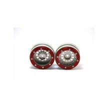 Metsafil Beadlock Wheels PT-Bullet Silver/Red 1.9 (2 pcs) MT0020SR