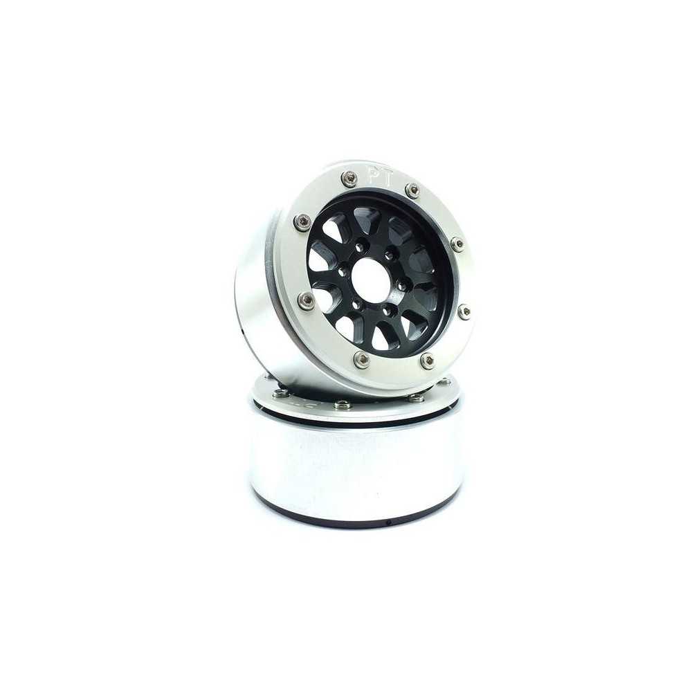 Metsafil Beadlock Wheels PT-Gear Black/Silver 1.9 MT5030BS Metsafil Beadlock Wheels PT-Gear Black/Silver 1.9 MT5030BS