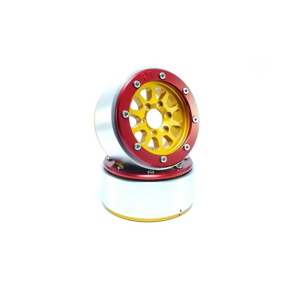 Metsafil Beadlock Wheels PT-Gear Gold/Red 1.9 MT5030GOR Metsafil Beadlock Wheels PT-Gear Gold/Red 1.9 MT5030GOR