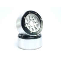 Metsafil Beadlock Wheels PT-Gear Silver/Black 1.9 MT5030SB