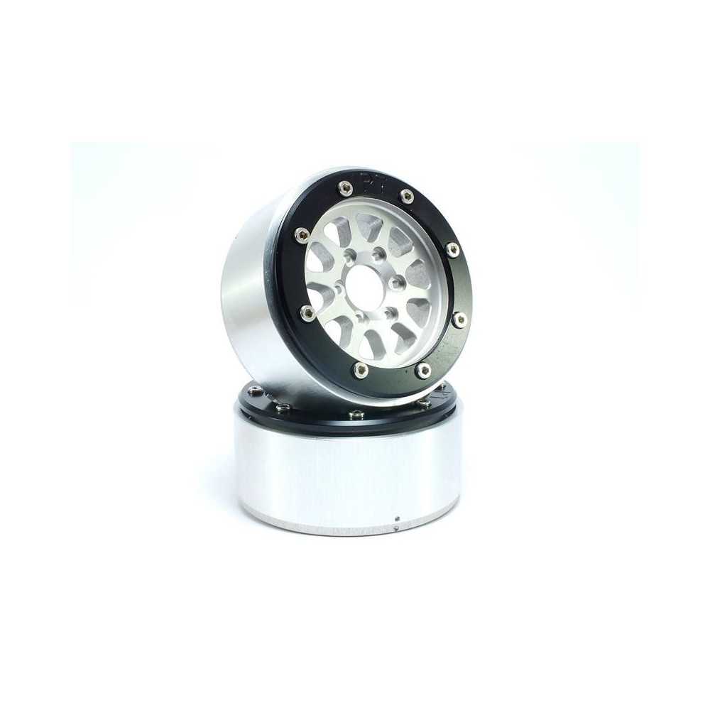 Metsafil Beadlock Wheels PT-Gear Silver/Black 1.9 MT5030SB Metsafil Beadlock Wheels PT-Gear Silver/Black 1.9 MT5030SB