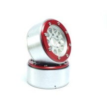 Metsafil Beadlock Wheels PT-Gear Silver/Red 1.9 MT5030SR