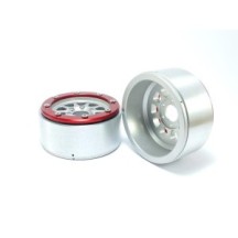 Metsafil Beadlock Wheels PT-Gear Silver/Red 1.9 MT5030SR