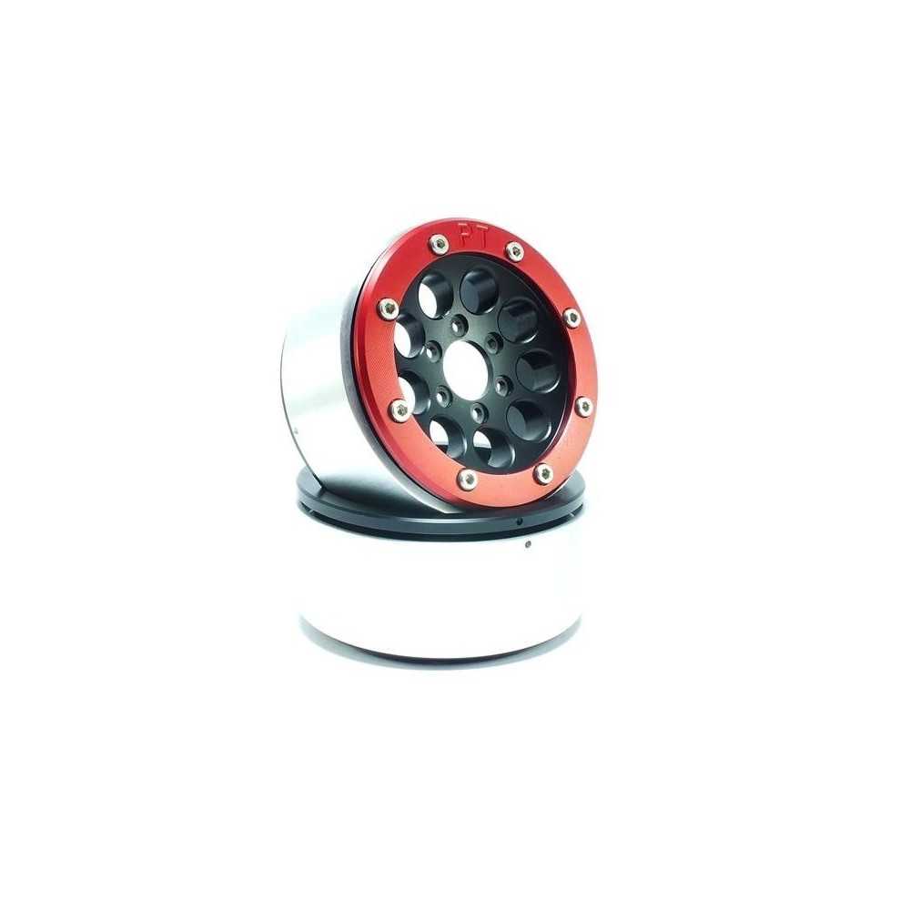 Metsafil Beadlock Wheels PT-Gun Black/Red 1.9 MT5020BR