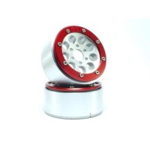 Metsafil Beadlock Wheels PT-Gun Silver/Red 1.9 MT5020SR