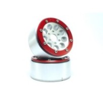 Metsafil Beadlock Wheels PT-Gun Silver/Red 1.9 MT5020SR