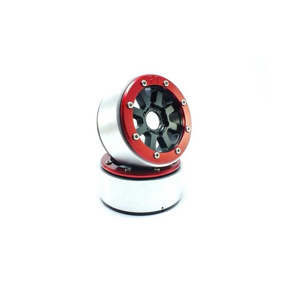 Metsafil Beadlock Wheels PT-Hammer Black/Red 1.9 MT5040BR Metsafil Beadlock Wheels PT-Hammer Black/Red 1.9 MT5040BR