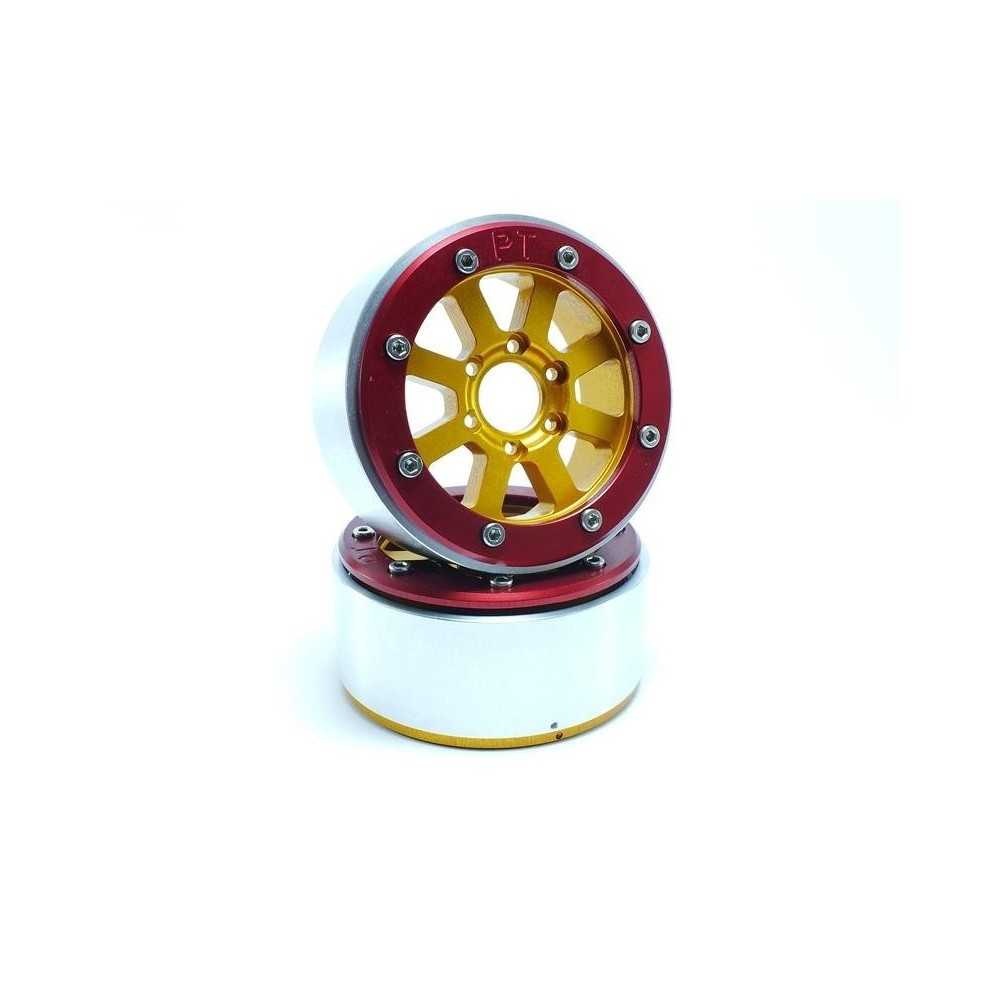 Metsafil Beadlock Wheels PT-Hammer Gold/Red 1.9 MT5040GOR