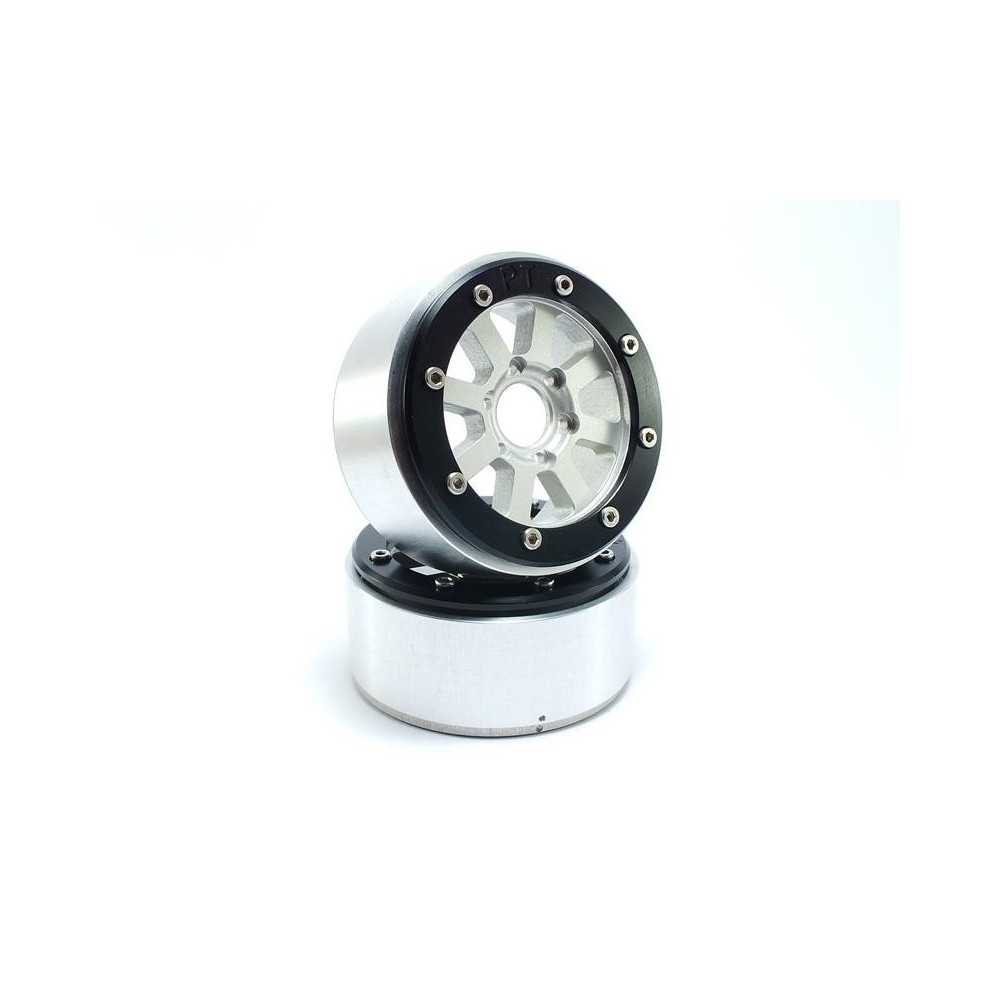 Metsafil Beadlock Wheels PT-Hammer Silver/Black 1.9 MT5040SB Metsafil Beadlock Wheels PT-Hammer Silver/Black 1.9 MT5040SB