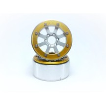 Llantas beadlock PT-Hammer plata/oro Metsafil MT5040SGO