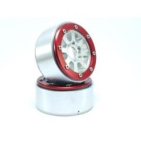 Metsafil Beadlock Wheels PT-Hammer Silver/Red 1.9 MT5040SR