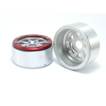 Metsafil Beadlock Wheels PT-Hammer Silver/Red 1.9 MT5040SR