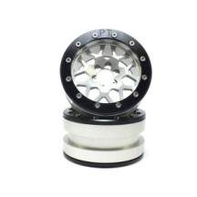 Llantas beadlock PT-Mesh plata/negro 2.2 Metsafil MT2210SB