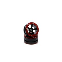 Metsafil Beadlock Wheels PT-Safari Black/Red 1.9 (2 pcs) MT0010BR