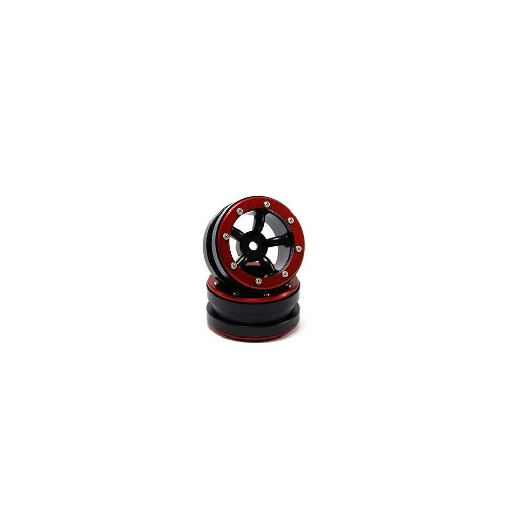 Metsafil Beadlock Wheels PT-Safari Black/Red 1.9 (2 pcs) MT0010BR Metsafil Beadlock Wheels PT-Safari Black/Red 1.9 (2 pcs) MT0010BR