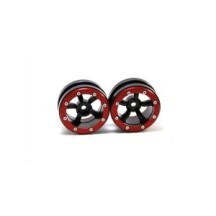 Metsafil Beadlock Wheels PT-Safari Black/Red 1.9 (2 pcs) MT0010BR