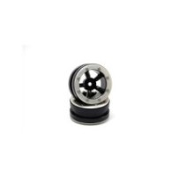 Metsafil Beadlock Wheels PT-Safari Black/Silver 1.9 (2 pcs) MT0010BS
