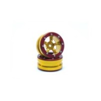 Metsafil Beadlock Wheels PT-Safari Gold/Red 1.9 MT0010GOR
