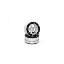 Metsafil Beadlock Wheels PT-Safari Silver/Black 1.9 (2 pcs) MT0010SB