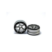 Llantas beadlock PT-Safari plata/negro Metsafil MT0010SB