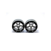Metsafil Beadlock Wheels PT-Safari Silver/Black 1.9 (2 pcs) MT0010SB
