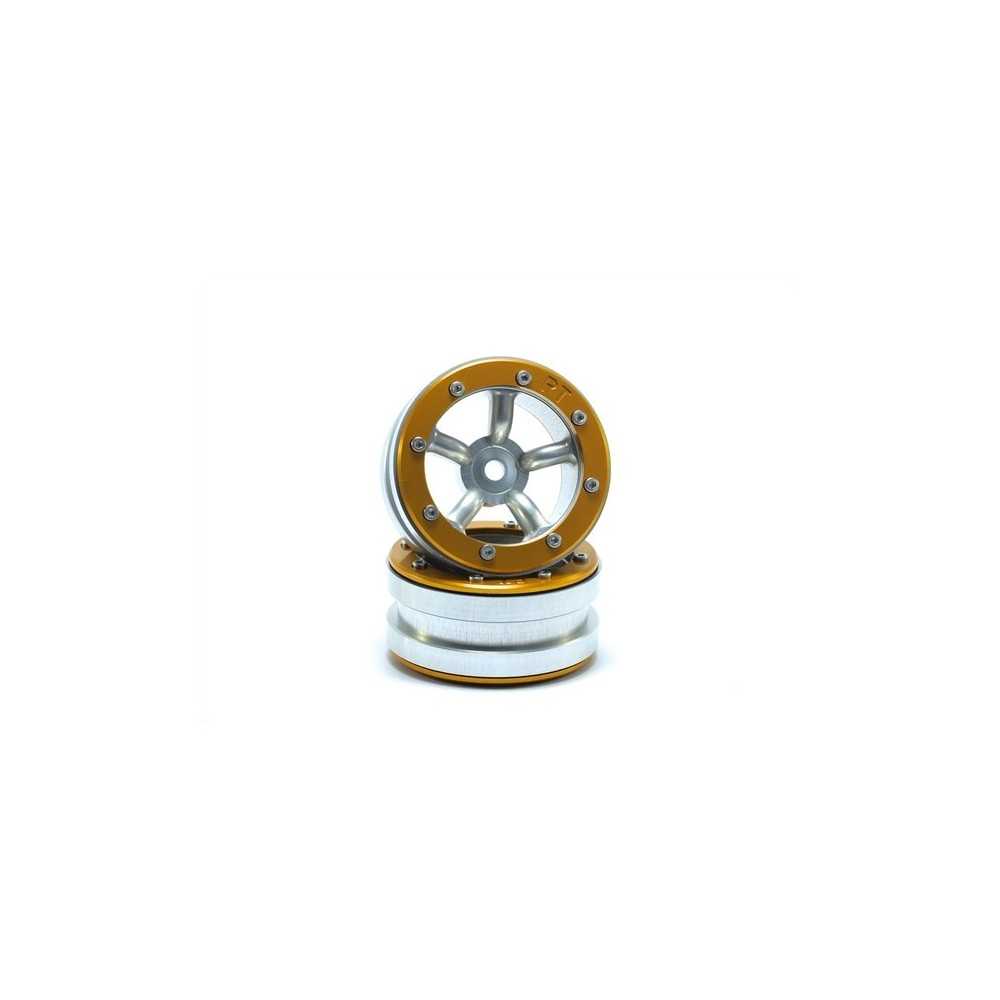 Metsafil Beadlock Wheels PT-Safari Silver/Gold 1.9 MT0010SGO Metsafil Beadlock Wheels PT-Safari Silver/Gold 1.9 MT0010SGO
