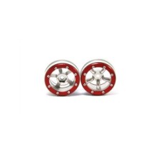 Metsafil Beadlock Wheels PT-Safari Silver/Red 1.9 (2 pcs) MT0010SR