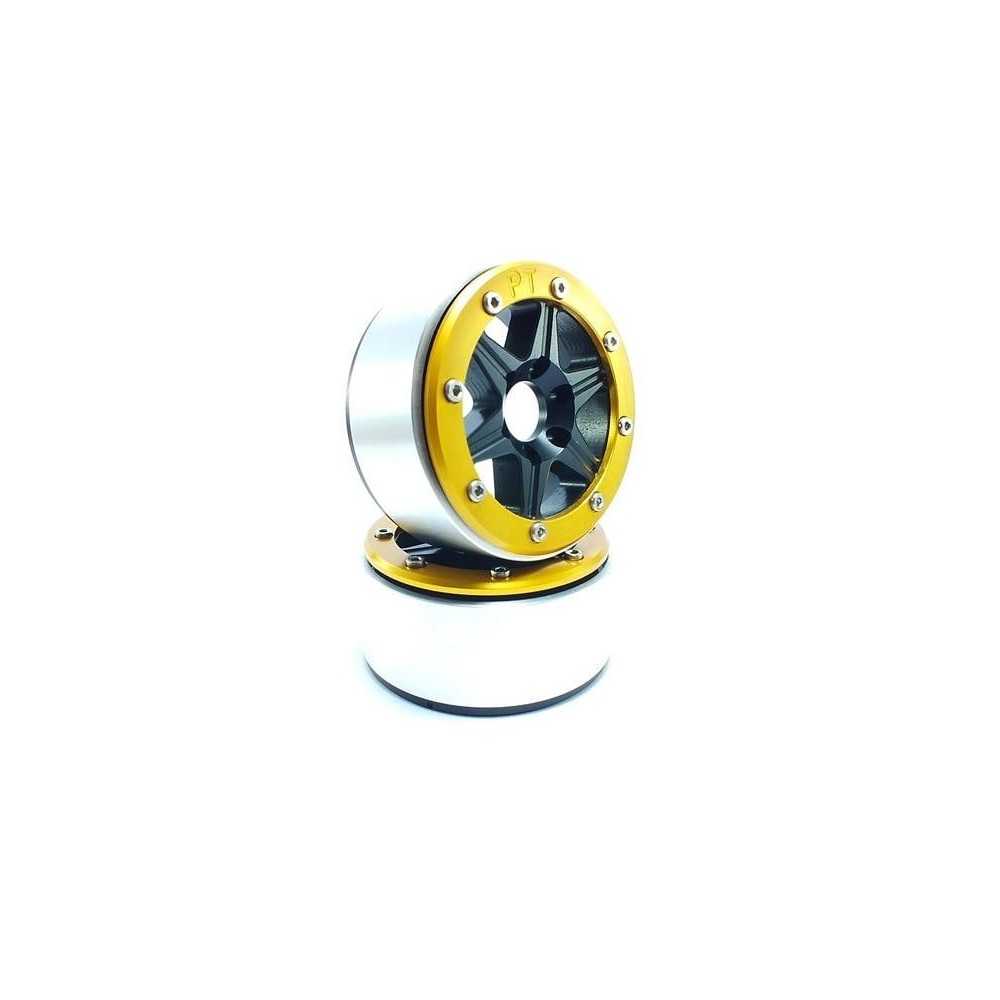 Metsafil Beadlock Wheels PT-Sixstar Black/Gold 1.9 MT5010BGO Metsafil Beadlock Wheels PT-Sixstar Black/Gold 1.9 MT5010BGO