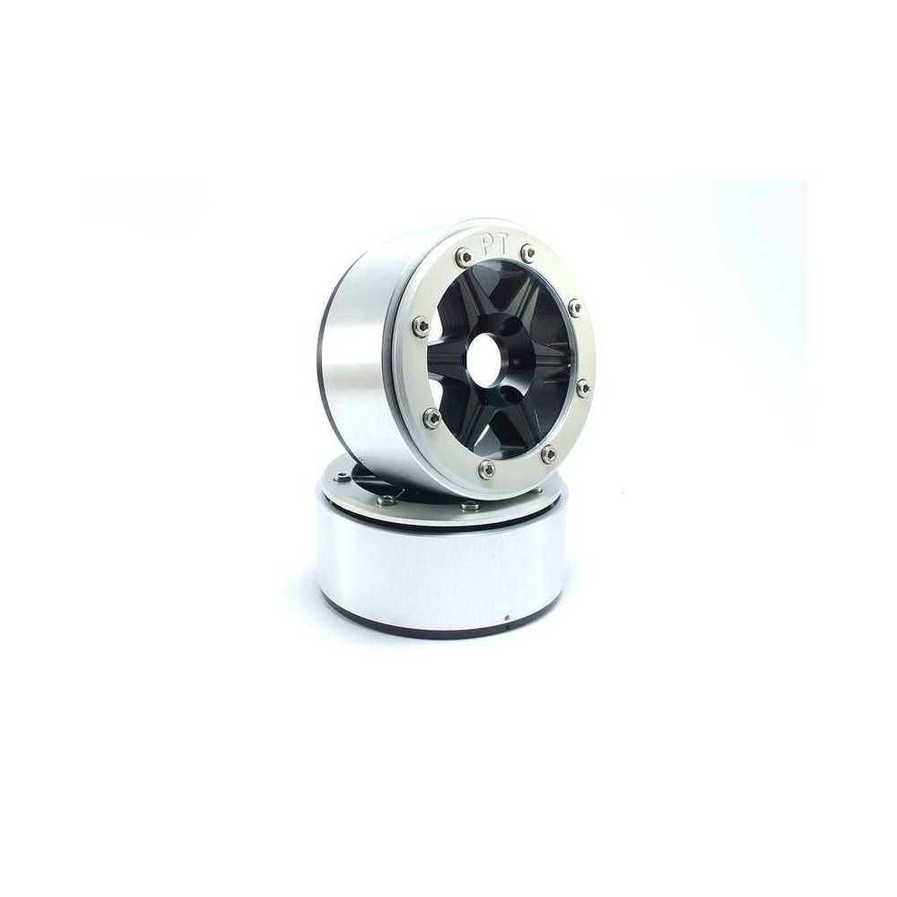 Metsafil Beadlock Wheels PT-Sixstar Black/Silver 1.9 MT5010BS
