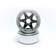 Llantas Beadlock Metsafil PT-Sixstar negro/plata MT5010BS