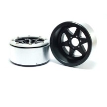 Metsafil Beadlock Wheels PT-Sixstar Black/Silver 1.9 MT5010BS