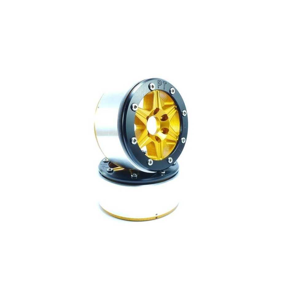 Metsafil Beadlock Wheels PT-Sixstar Gold/Black 1.9 MT5010GOB Metsafil Beadlock Wheels PT-Sixstar Gold/Black 1.9 MT5010GOB