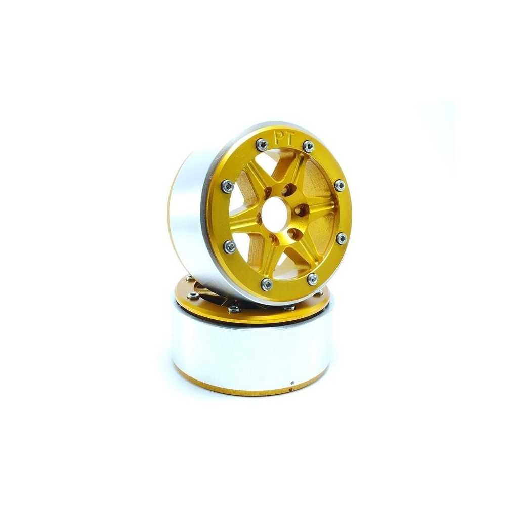 Metsafil Beadlock Wheels PT-Sixstar Gold/Gold 1.9 MT5010GOGO Metsafil Beadlock Wheels PT-Sixstar Gold/Gold 1.9 MT5010GOGO