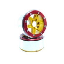 Metsafil Beadlock Wheels PT-Sixstar Gold/Red 1.9 MT5010GOR