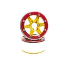 Llantas Beadlock Metsafil PT-Sixstar dorado/rojo MT5010GOR