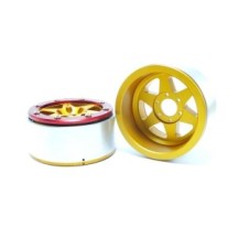 Metsafil Beadlock Wheels PT-Sixstar Gold/Red 1.9 MT5010GOR