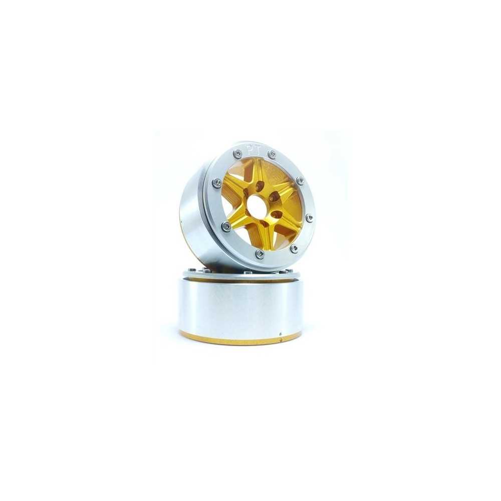 Metsafil Beadlock Wheels PT-Sixstar Gold/Silver 1.9 MT5010GOS