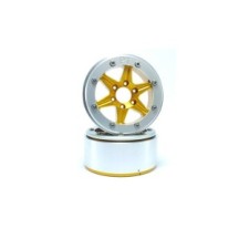 Llantas Beadlock Metsafil PT-Sixstar dorado/plata MT5010GOS