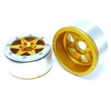 Metsafil Beadlock Wheels PT-Sixstar Gold/Silver 1.9 MT5010GOS