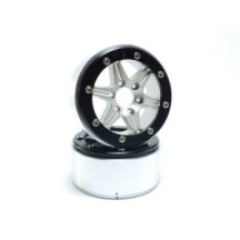 Metsafil Beadlock Wheels PT-Sixstar Silver/Black 1.9 MT5010SB