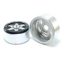 Metsafil Beadlock Wheels PT-Sixstar Silver/Black 1.9 MT5010SB