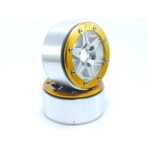 Metsafil Beadlock Wheels PT-Sixstar Silver/Gold 1.9 MT5010SGO