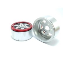 Metsafil Beadlock Wheels PT-Sixstar Silver/Red 1.9 MT5010SR