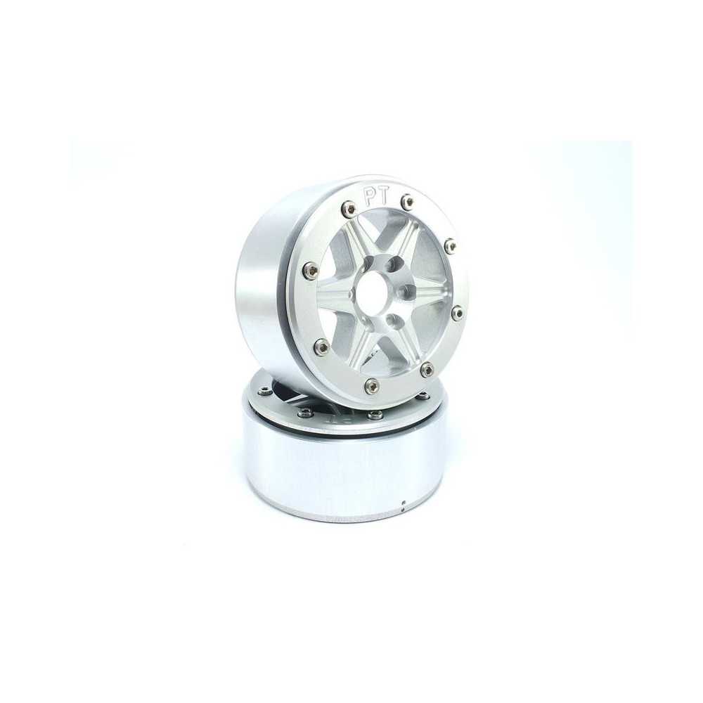 Metsafil Beadlock Wheels PT-Sixstar Silver/Silver 1.9 MT5010SS Metsafil Beadlock Wheels PT-Sixstar Silver/Silver 1.9 MT5010SS