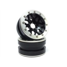 Llantas Beadlock Metsafil PT-Mesh negro/plata 2.2 2 piezas MT2210BS