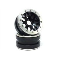 Llantas Beadlock Metsafil PT-Mesh negro/plata 2.2 2 piezas MT2210BS
